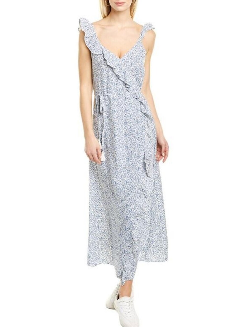 Madewell Ruffled Wrap Maxi Dress in Americana Floral Size 8
